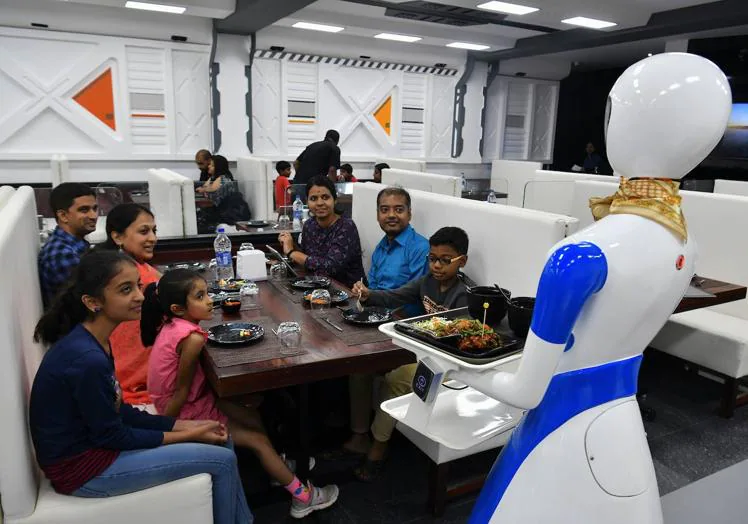 Restaurant with robotic waiters in Bengaluru.