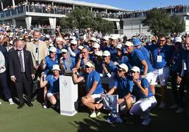 Las campeonas de la Solheim Cup celebran su título en Finca Cortesín, en Casares (Málaga).