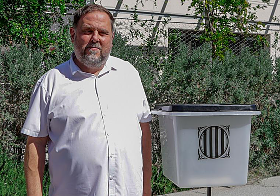 Oriol Junqueras, en la celebración del 1-0.