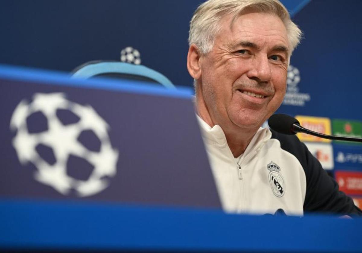 Carlo Ancelotti, durante la rueda de prensa.