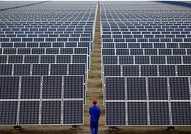 Granja de paneles solares en China.