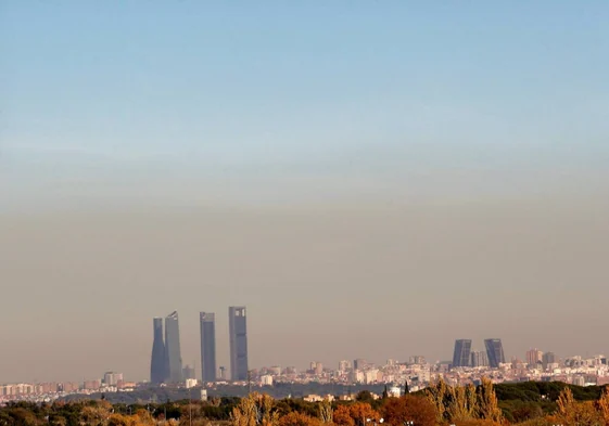 Panorámica de la contaminación de Madrid, en 2017.