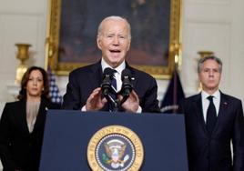 El presidente de EE UU, Joe Biden, al condenar este martes el ataque a Israel.
