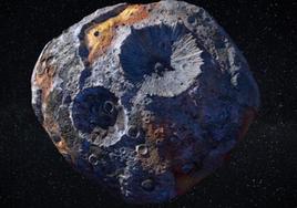 Recreación del asteroide Psyque 16.
