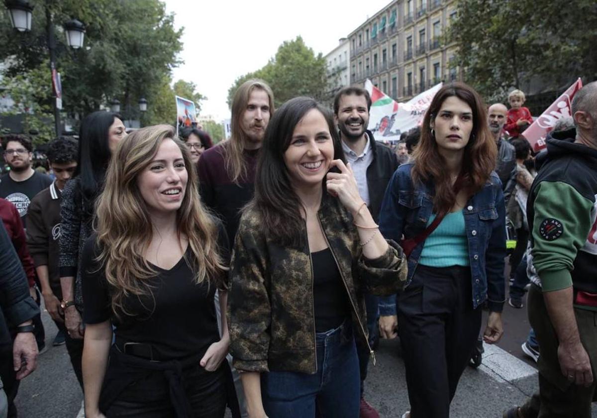 Belarra encabeza la marcha de las fuerzas de Sumar contra Israel con el Gobierno dividido