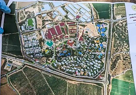 Captura de Facebook de un mapa recuperado por la NBC de uno de los muertos de Hamás del 7 de octubre.