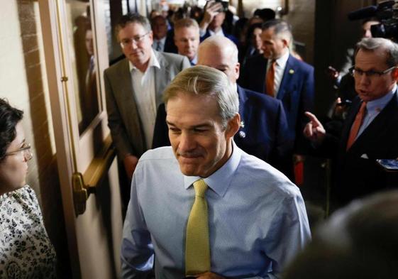 Jim Jordan, a su llegada este jueves al Capitolio.