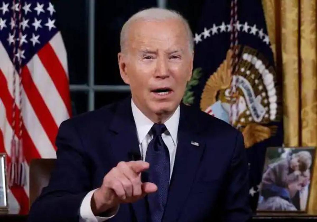 Biden accuses Hamas and Russia of wanting to “annihilate” democracies