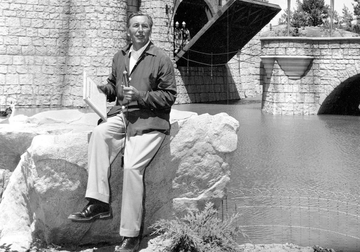 Walt Disney, el fundador del imperio en 1955, en la inauguración de Disneylandia en Anaheim (California).