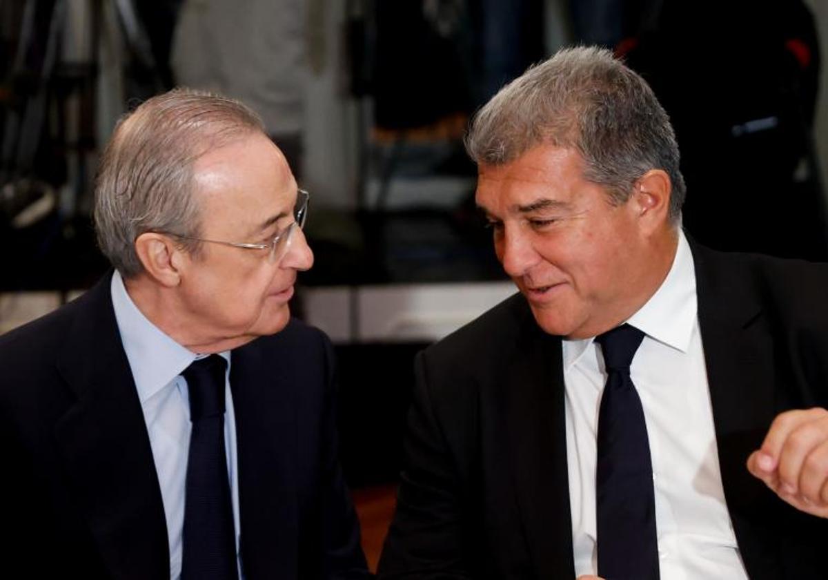 Florentino Pérez y Joan Laporta, durante un encuentro en diciembre de 2022.