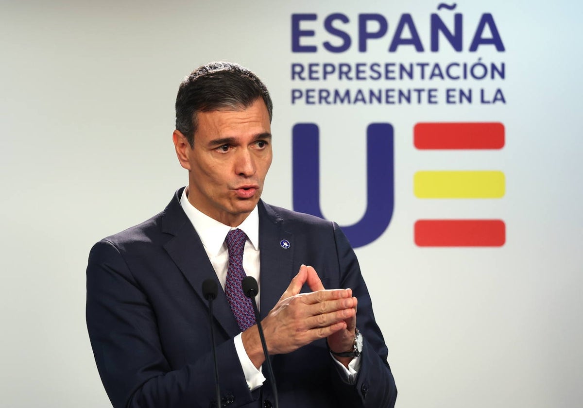 El presidente de Gobierno en funciones, Pedro Sánchez, en Bruselas, este viernes.