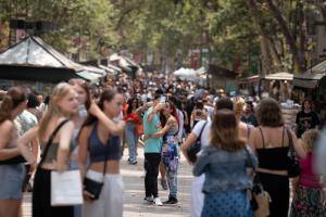 Turistas en Barcelona.