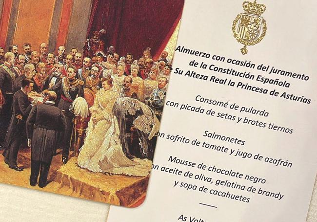 Menú servido por la jura de Constitución de la princesa Leonor