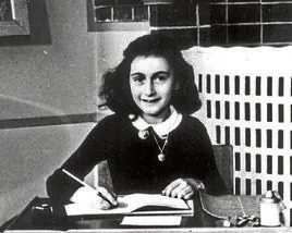 Imagen de Ana Frank, niña de origen judío víctima del nazismo y conocida por su diario.
