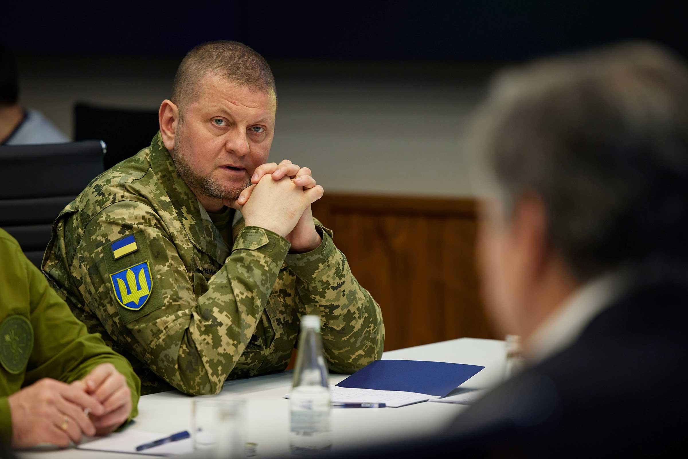 Valeriy Zaluzhny, during a meeting of the Defense Cabinet.