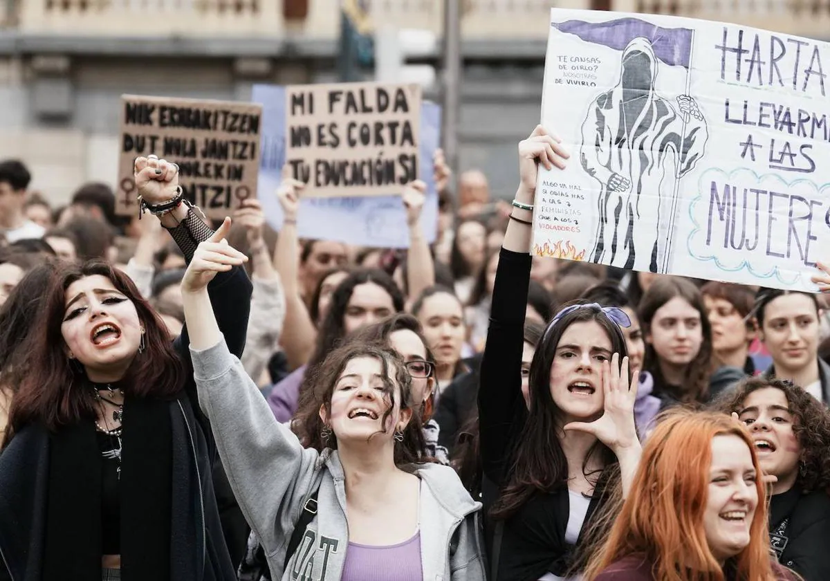 Manifestación feminista en Bilbao.