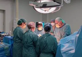 Los profesionales del Hospital Sant Pau, durante una de las operaciones.