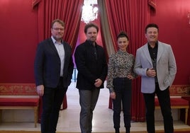 Tomasz Konieczny, Lukasz Borowicz, Corinne Winters y Piotr Beczala, en el Teatro Real.