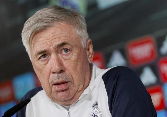 Carlo Ancelotti, durante la rueda de prensa.