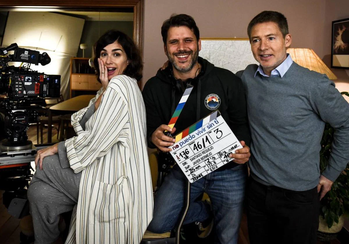 Paz Vega en el chalé de Getxo donde rueda junto al director Santiago Requejo y el actor argentino Adrián Suar.