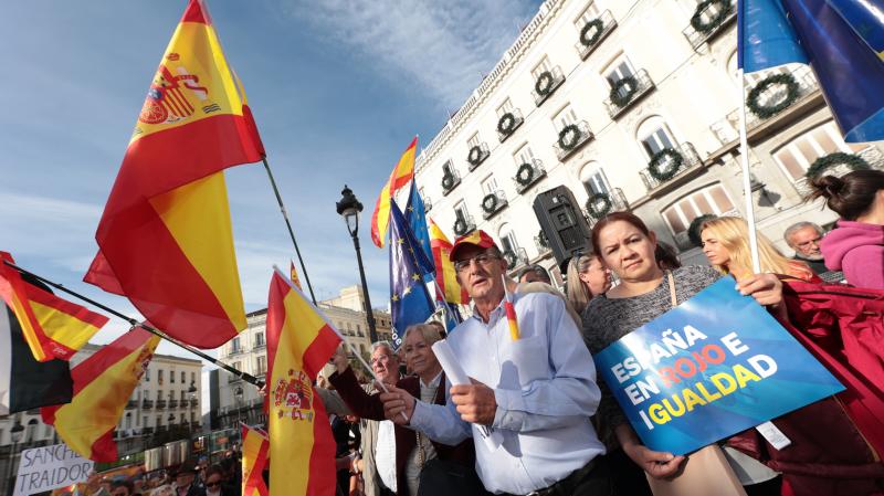 Manifrstación contra la amnistía en la Puerta del Sol en Madrid.