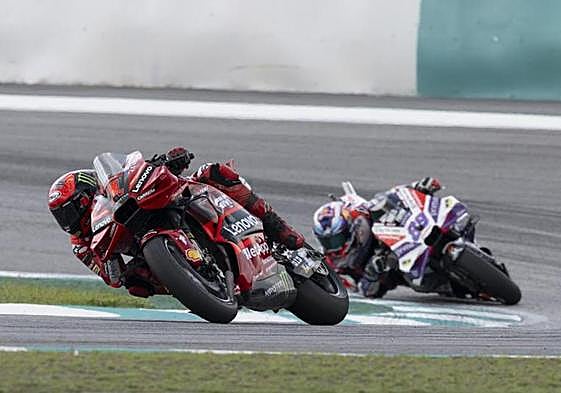 Pecco Bagnaia y Jorge Martín, durante el GP de Malasia.