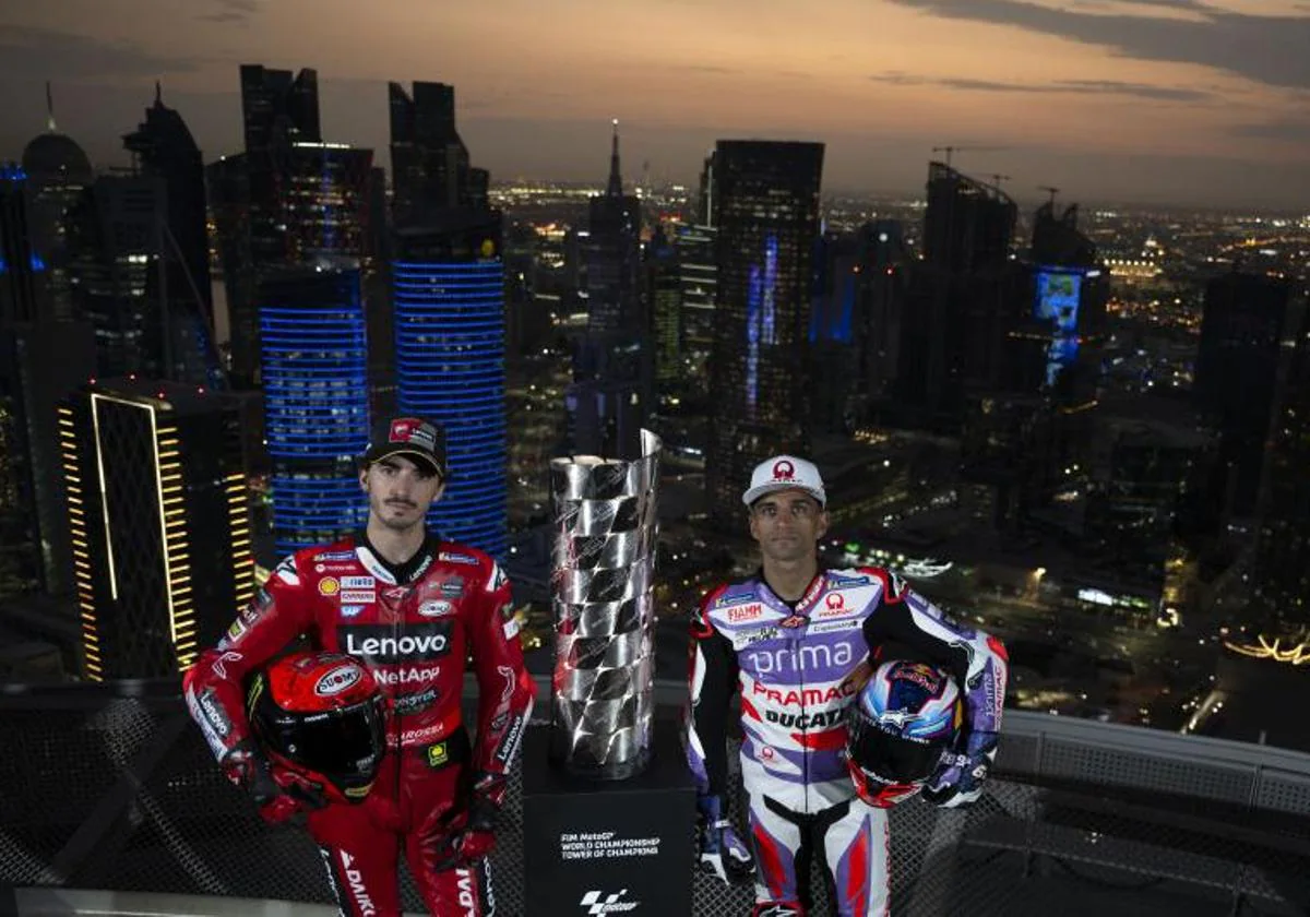 Francesco Bagnaia y Jorge Martín luchan por el Mundial de MotoGP.