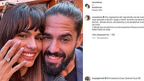 Campanas de boda para Sara Sálamo e Isco Alarcón