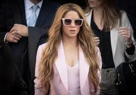 La cantante Shakira, a su salida de la Audiencia Nacional.