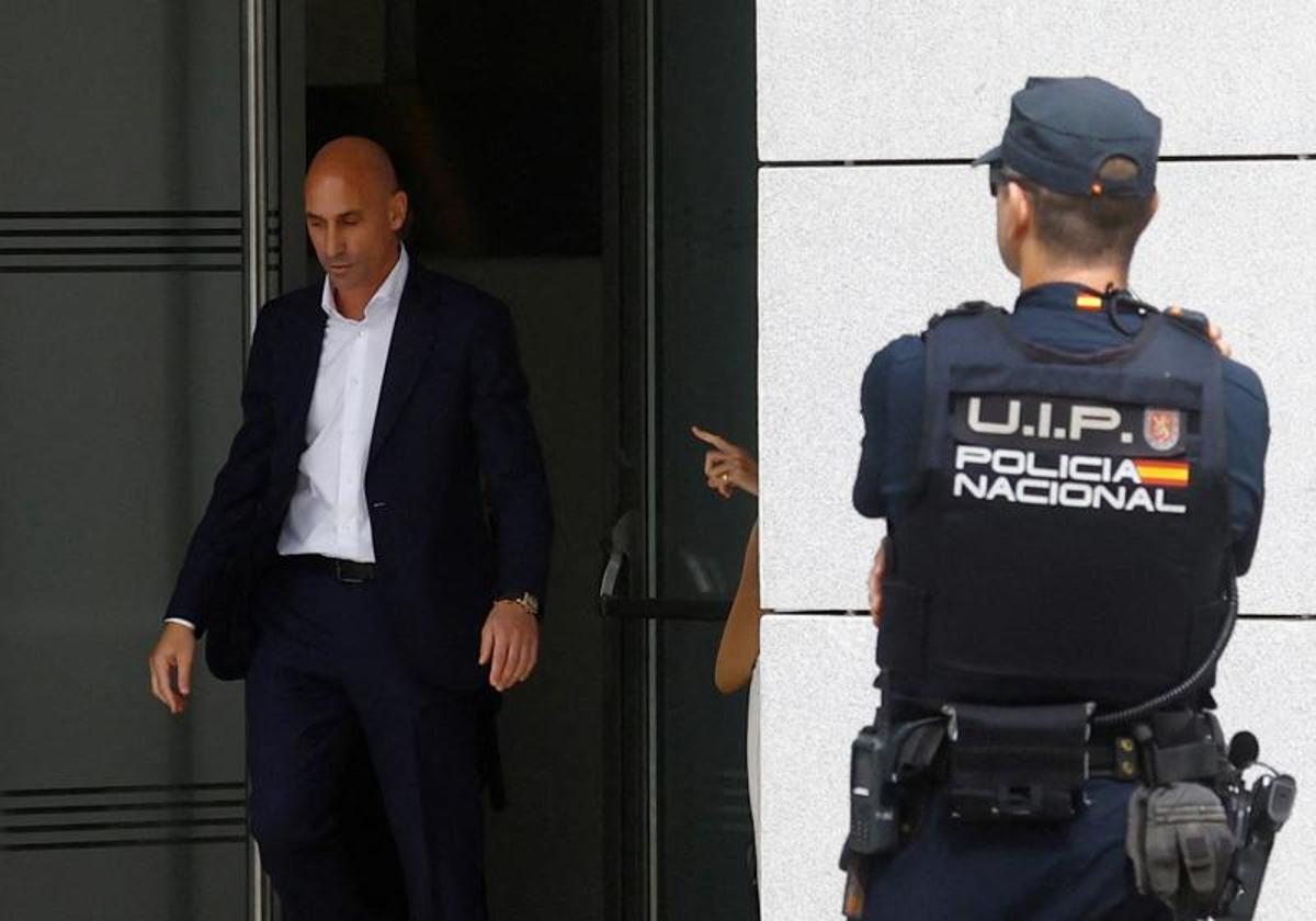 Luis Rubiales, tras declarar en la Audiencia Nacional.