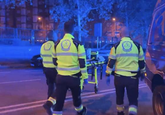 Imágenes del dispositivo sanitario la pasada madrugada en Carabanchel.