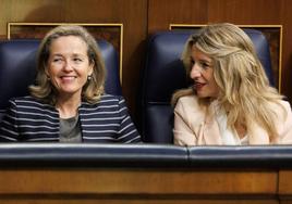 Las vicepresidentas Nadia Calviño y Yolanda Díaz, en una imagen de archivo.