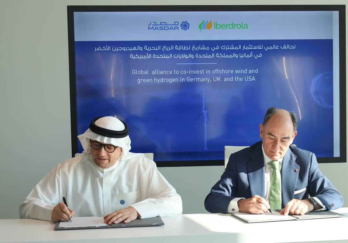 El presidente de Iberdrola, Ignacio Galán, con Al Ramahi, Chief Executive Officer of Masdar.