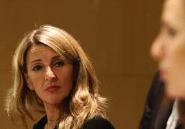 Yolanda Díaz e Ione Belarra en un acto político.