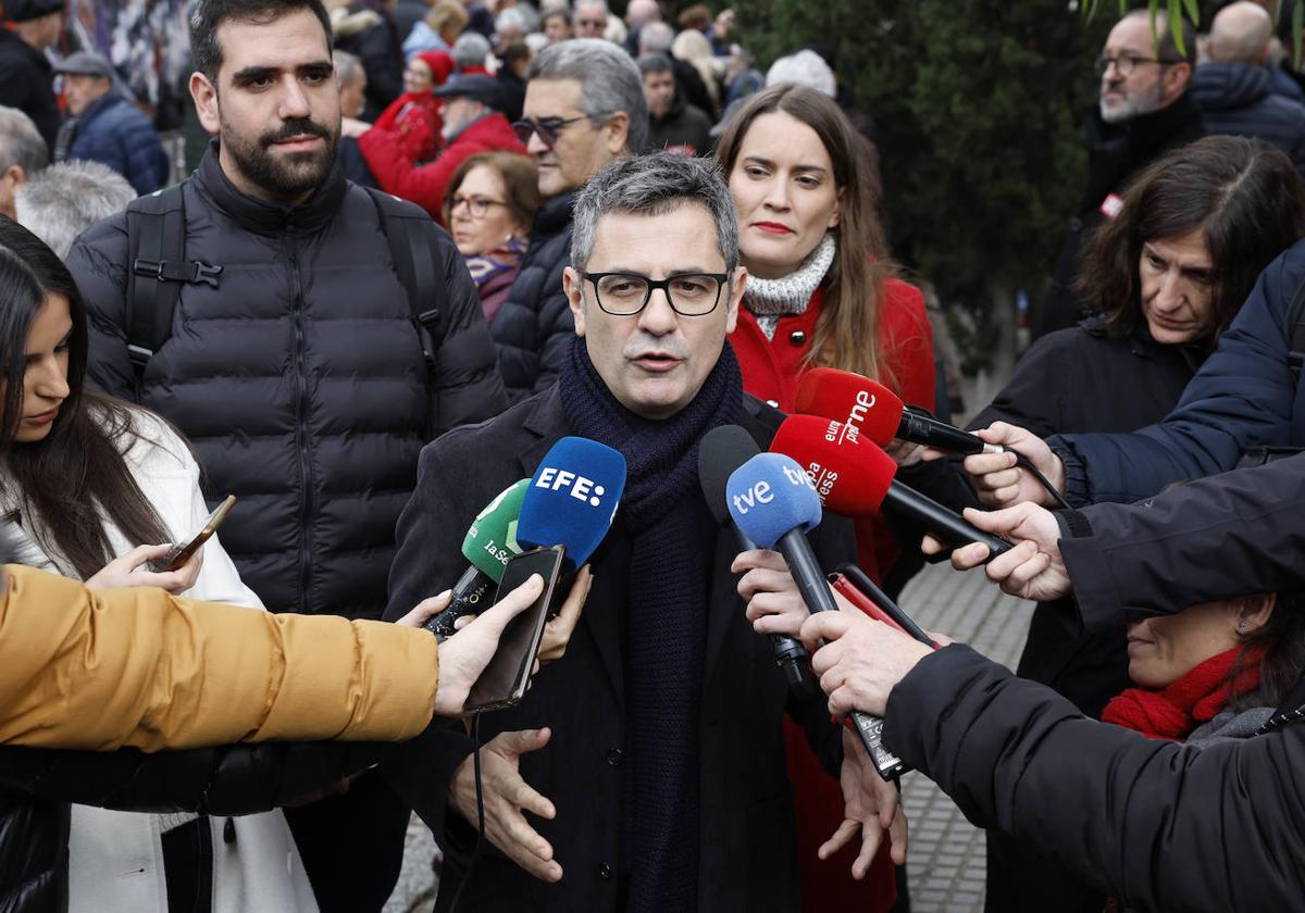 El ministro de la Presidencia y Justicia, Félix Bolaños, en el acto de homenaje a Pablo Iglesias, fundador de laUGT