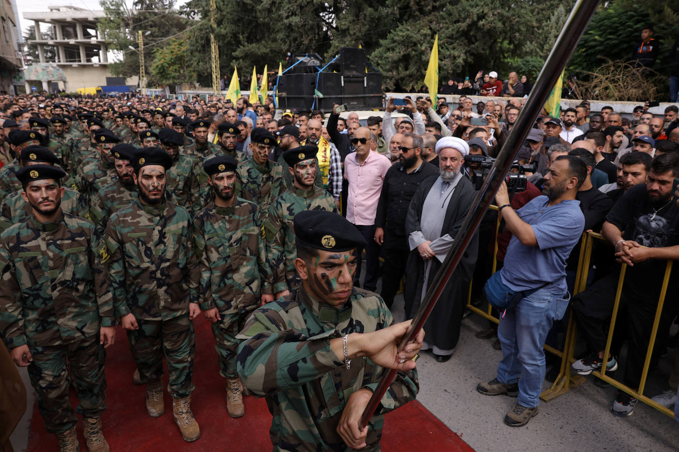 Funeral por un miliciano de Hezbolá.