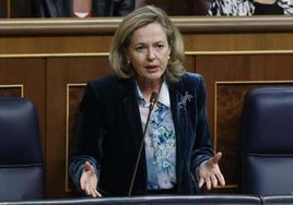 Nadia Calviño, durante la sesión de control al Gobierno el pasado miércoles.