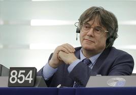 Carles Puigdemont, la semana pasada en la Eurocámara, donde coincidió con Pedro Sánchez, aunque no se saludaron.