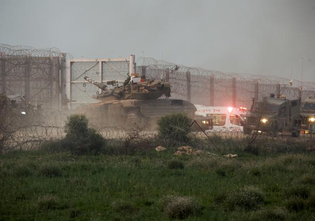 Imagen de un tanque en la Franja de Gaza.