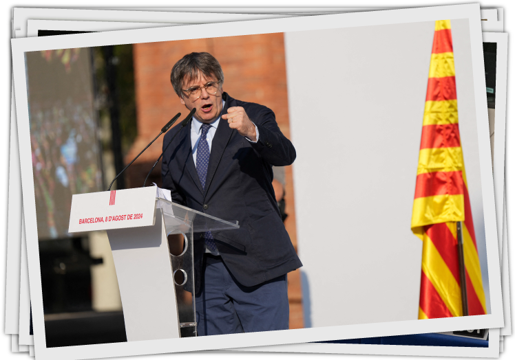 Carles Puigdemont en Barcelona, antes de volver a huir.