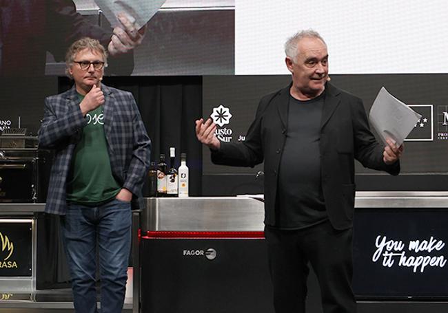 Andoni Aduriz y Ferran Adrià en una ponencia de Madrid Fusión.