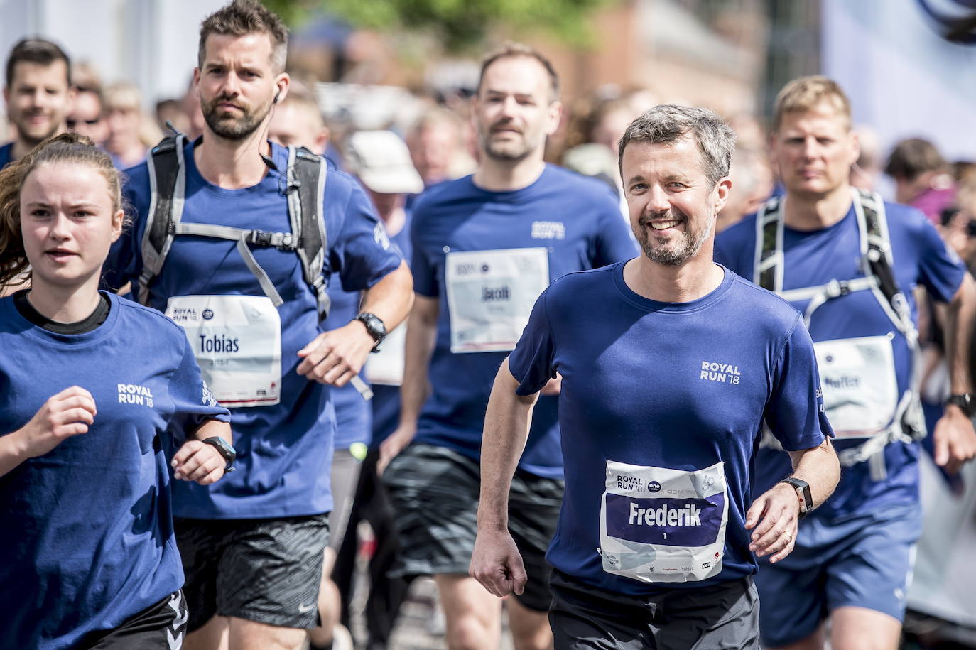 Como un atleta más en la Royal Run de 2018 a su paso por Aarhus.