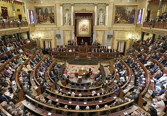 Vista general del hemiciclo del Congreso de los Diputados durante un pleno.
