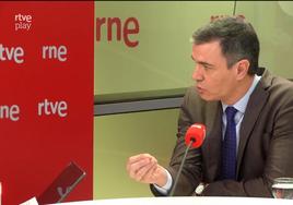 Pedro Sánchez, durante la entrevista