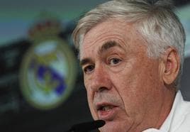 Carlo Ancelotti, durante la rueda de prensa.