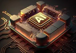 La imagen de un microchip creada con Inteligencia Artificial.