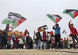 Una protesta en favor del Estado palestino