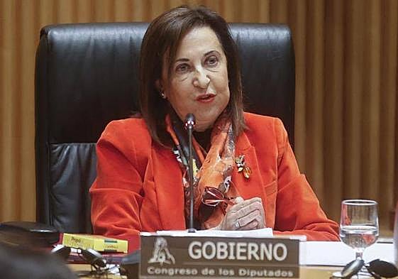 Margarita Robles comparece en la Comisió de Defensa del Congreso.