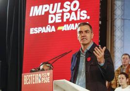 Pedro Sánchez participa en un mitin del PSOE en Lugo.