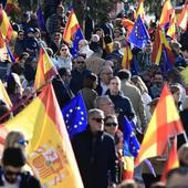 La manifestación contra la amnistía en Madrid, en imágenes